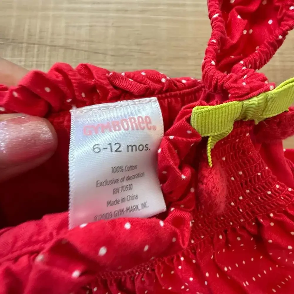 Gymboree Red Polka Dot Tiered Ruffle Dress 6-12 Mos